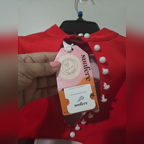 NWT Sunfere Adela Cut-out Bowknot Mini Dress, red, no bow - Picture 11 of 11